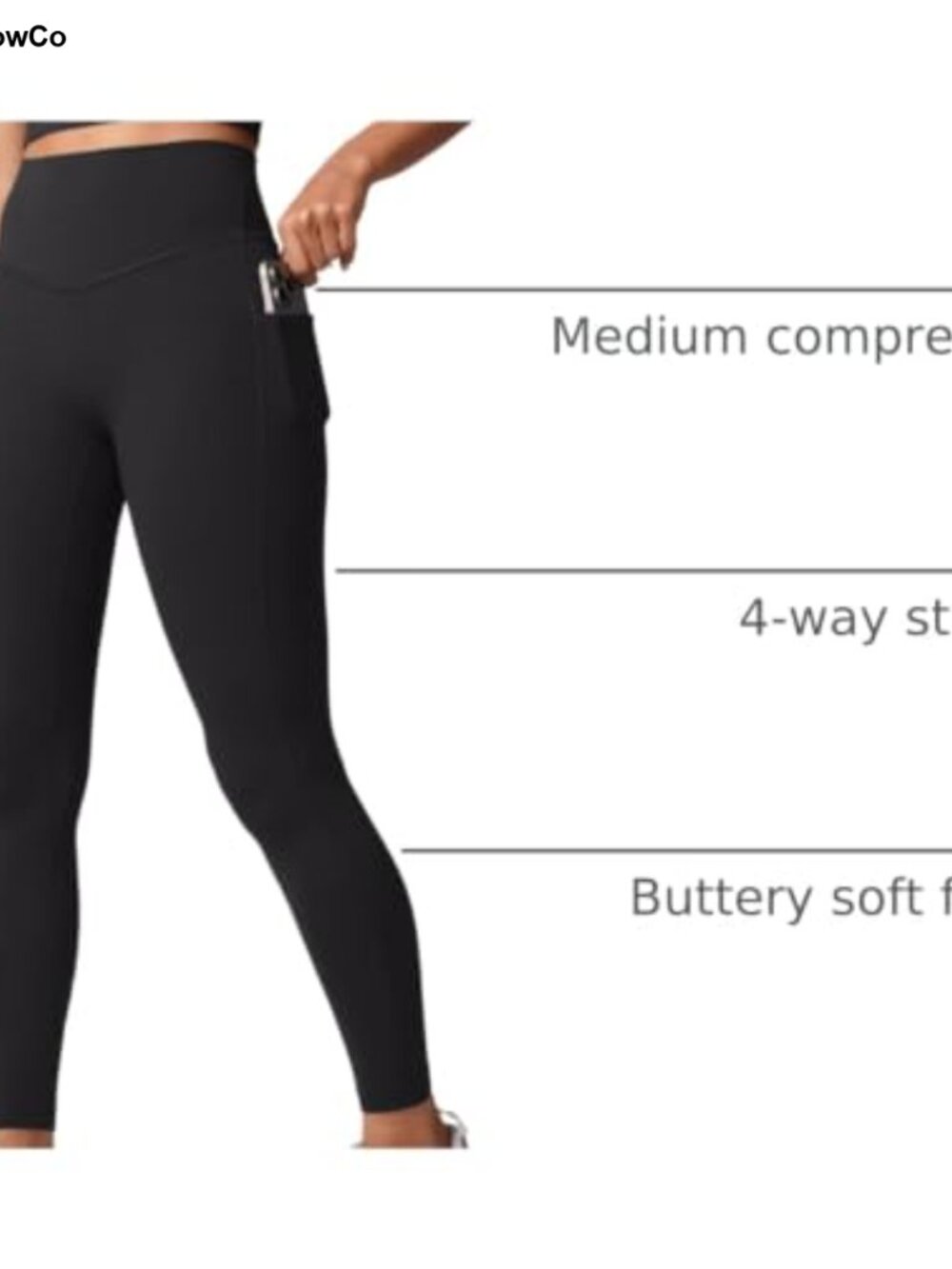 UNISSU Hugcurve High Waist Side Pocket Leggings 25" Yoga - Picture 3 of 5